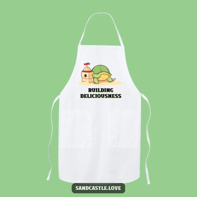 Cute Turtle Builder Apron: Beach Kitchen Fun, Funny Gift for Chefs!