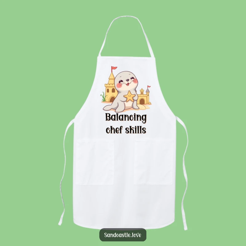 Funny Seal Starfish Apron: Kitchen Fun with Circus Seal Funny Gift