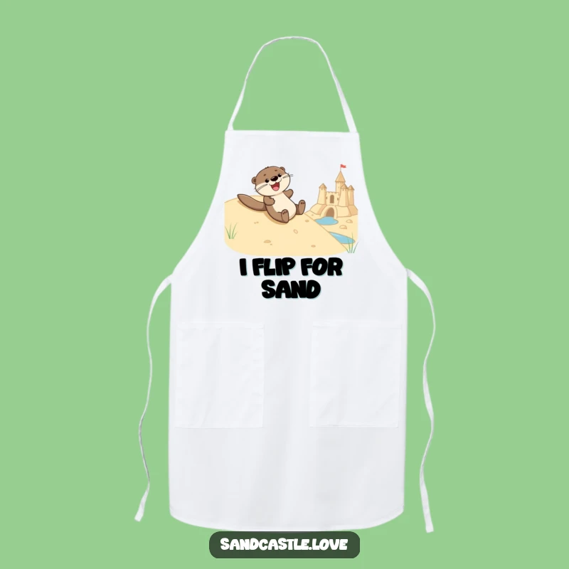 Funny Otter Sliding Apron: Kitchen Fun with Otter's Beach Adventure Funny Gift