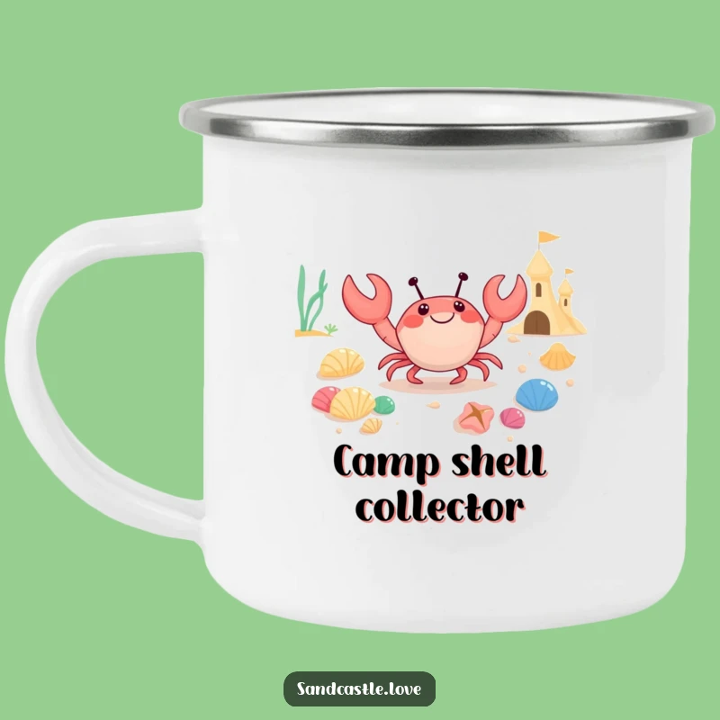 Funny Crab Seashell Collector Camping Mug: Rugged Fun with Coastal Art Funny Gift