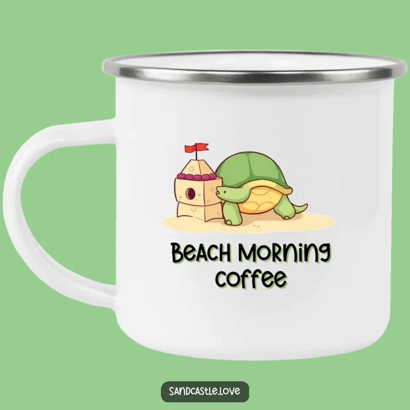 Cute Turtle Beach Camping Mug: Slow & Steady Adventures, Funny Outdoor Gift!