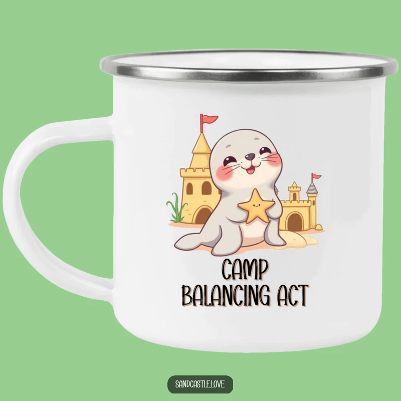 Funny Seal Starfish Camping Mug: Rugged Fun with Circus Seal Funny Gift