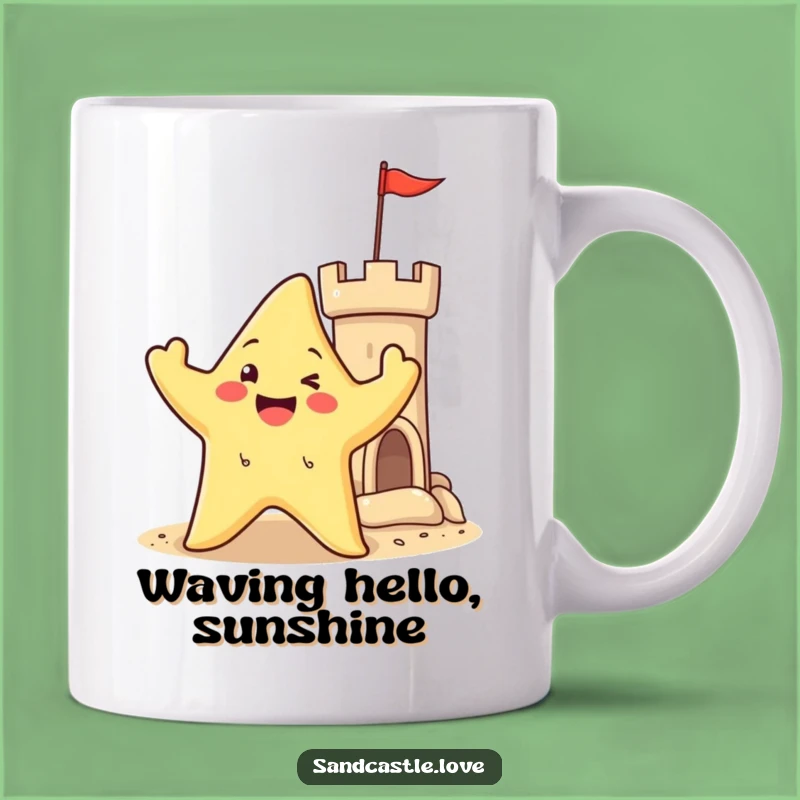 Happy Starfish Castle Mug: Beach Greetings, Fun Ocean Gift!