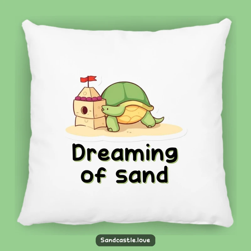 Cozy Turtle Sandcastle Pillow: Cute Decor, Funny Beach Gift for Relaxation!