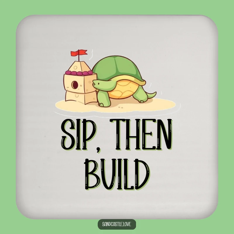 Cute Turtle Sandcastle Coasters: Protect Surfaces, Beachy Fun Gift!
