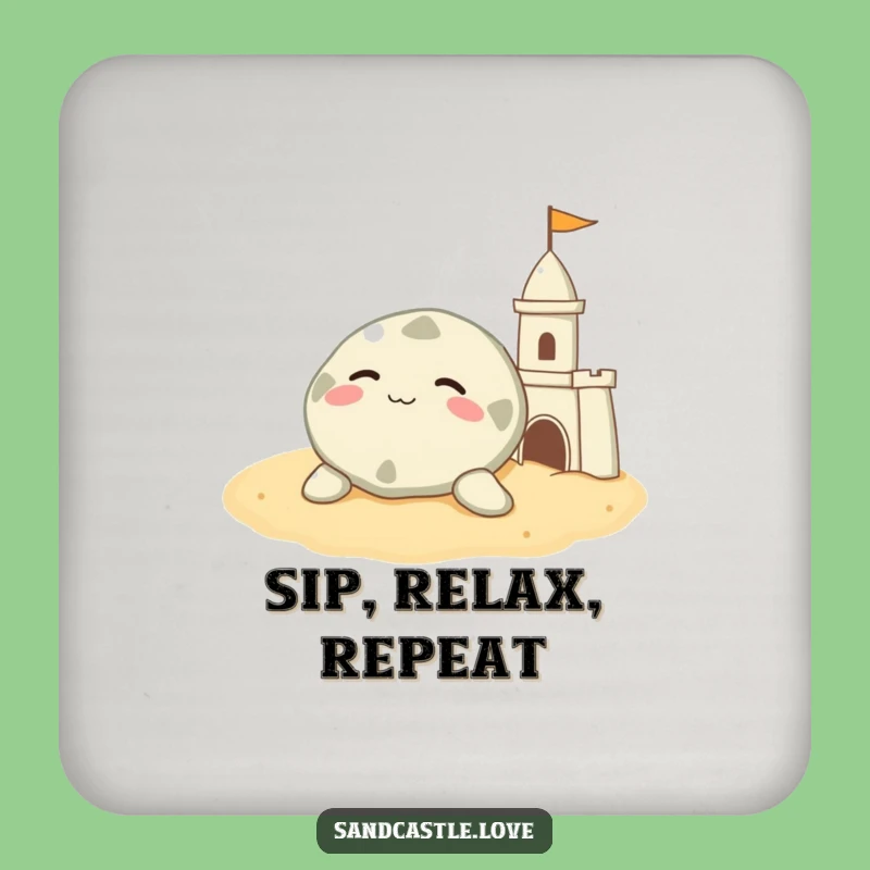 Funny Sand Dollar Coaster: Beach Relaxation Drink Protection, Calm Gift