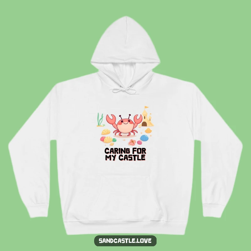 Funny Happy Crab Seashell Hoodie: Cozy Comfort with Beach Hauling Crustacean Funny Gift
