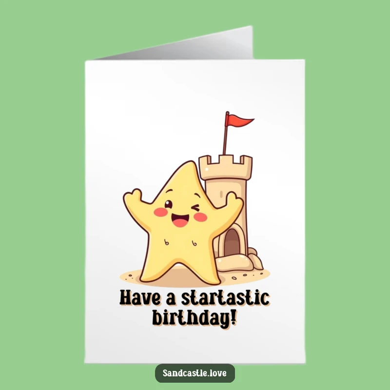 Fun Free Printable Starfish Birthday Card - Beachy Downloadable Gift