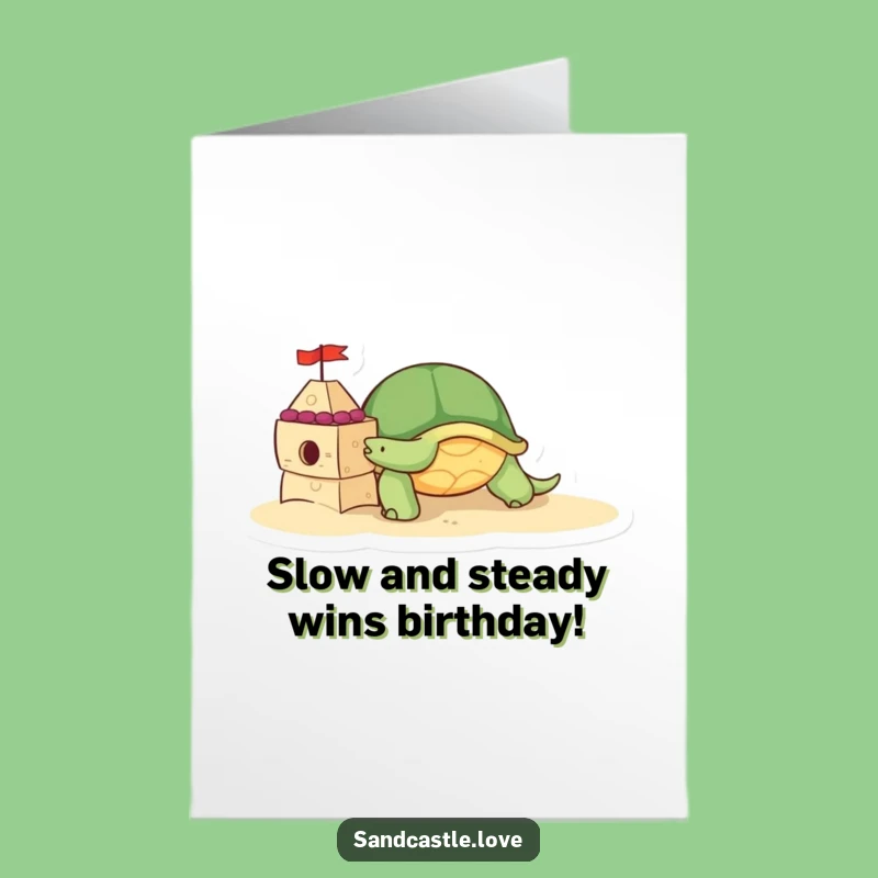 Funny Free Printable Turtle Birthday Card - Slow & Steady Downloadable Gift