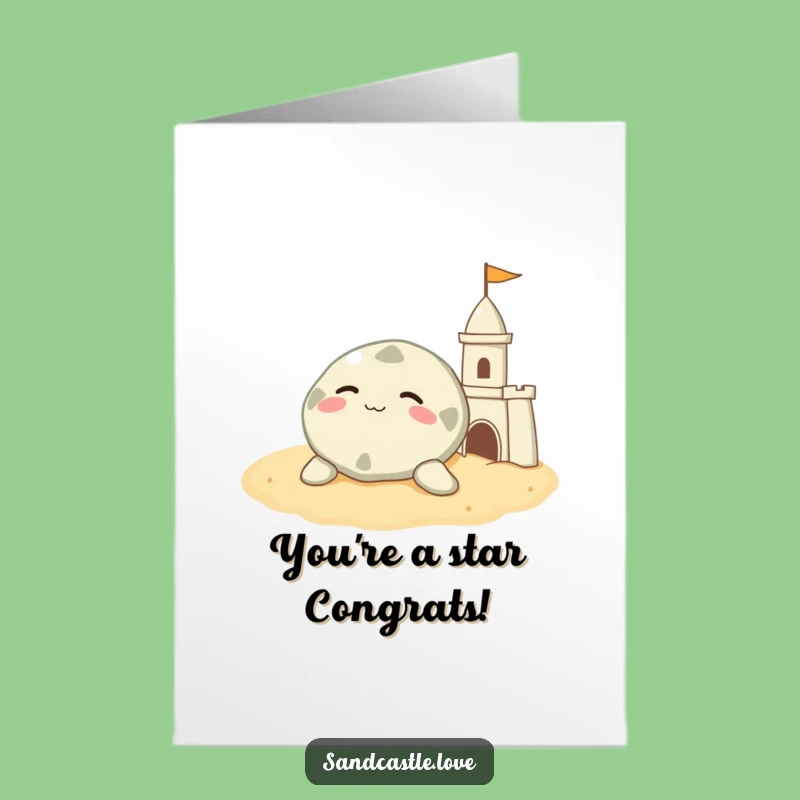 Sunny Free Printable Congrats Card: Sand Dollar Success - Relaxed Downloadable Greeting