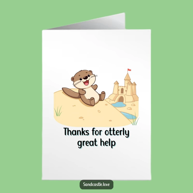 Free Printable Thank You Card: Joyful Otter Slide Thanks Downloadable