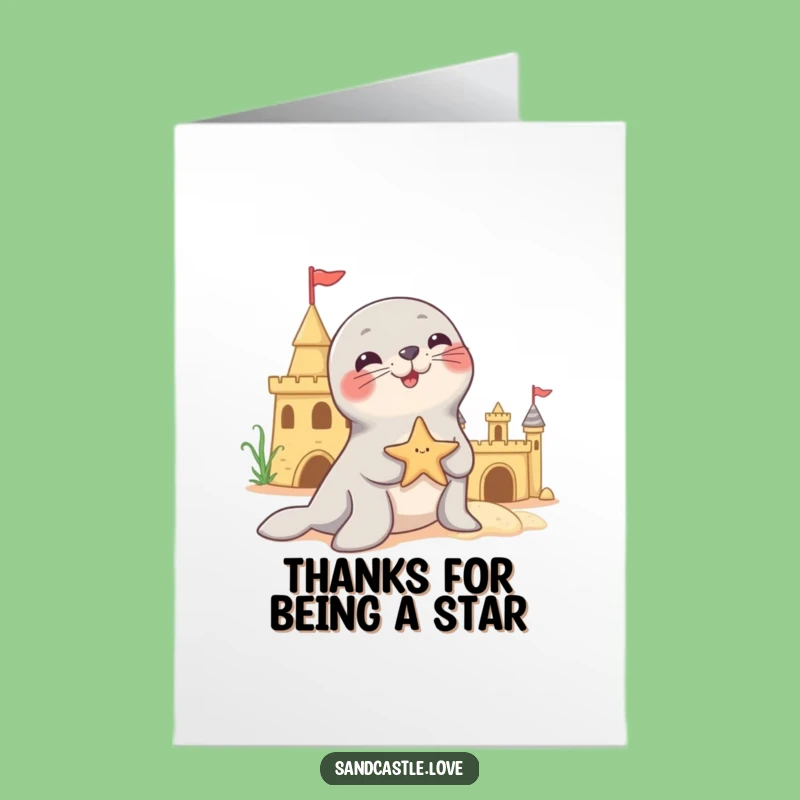 Free Printable Thank You Card: Playful Seal Thanks Downloadable