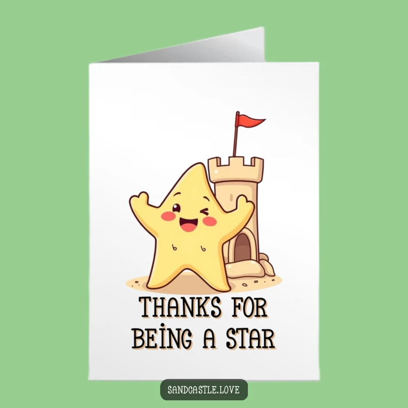 Wavy Free Printable Starfish Thank You Card - Beachy Downloadable Gift