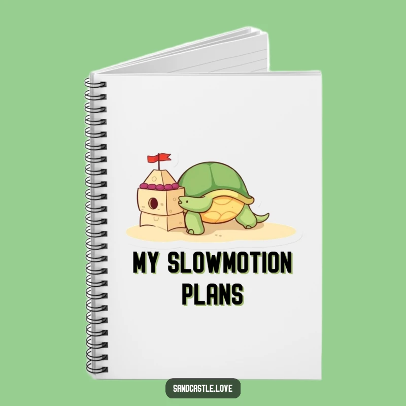 Cute Turtle Sandcastle Notebook: Journal Your Goals, Funny Beach Gift!