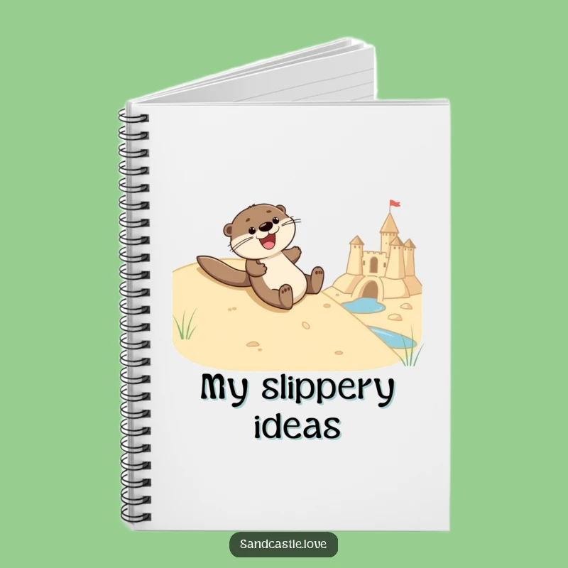 Funny Otter Sliding Notebook: Jot Down Ideas with Otter's Beach Fun Funny Gift