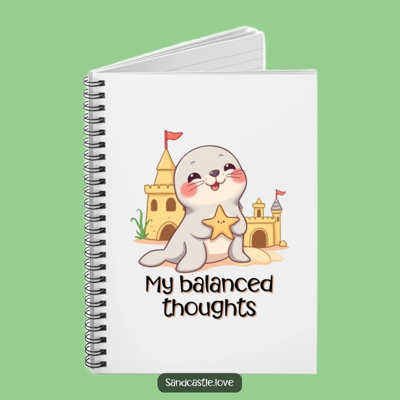 Funny Seal Starfish Balance Notebook: Jot Down Ideas with Cute Circus Art Funny Gift