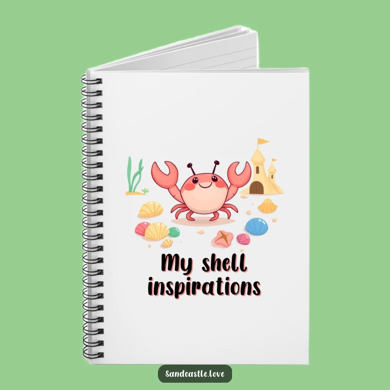 Funny Crab Seashell Collector Notebook: Jot Down Ideas with Cute Beach Art Funny Gift