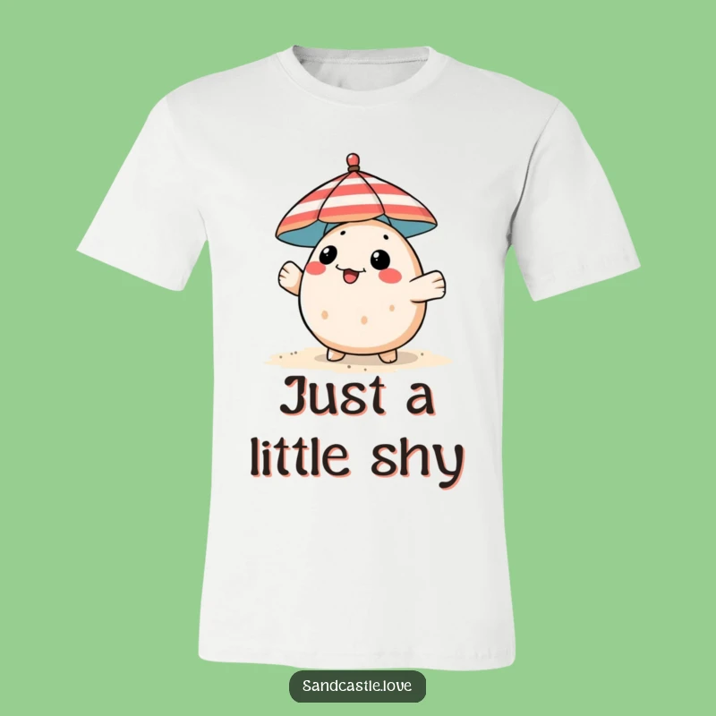 Funny Pufferfish Beach Tee: Playful Fish Hiding Under Umbrella, Cool Gift