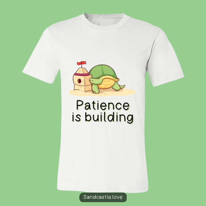 Cute Turtle Sandcastle Tee: Slow Progress, Funny Beach Life Gift!